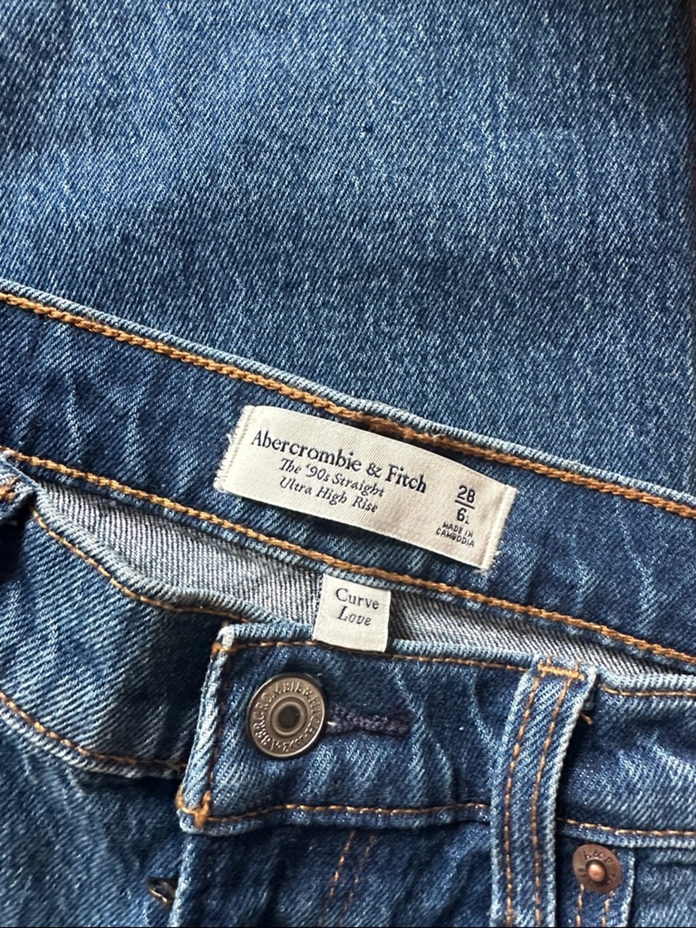 Abercrombie LONG Curve Love 90s Straight Jean NEW with tags SIZE 6L - Picture 5 of 6
